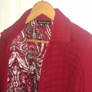 Red quilted Briggs New York Vintage Jacket